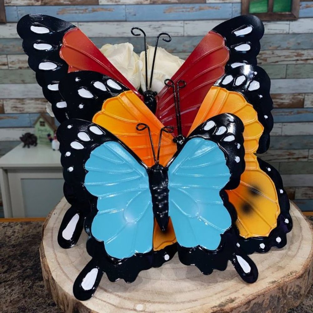 Butterfly Metal Art 3-pc Garden set Indoor/Outdoor